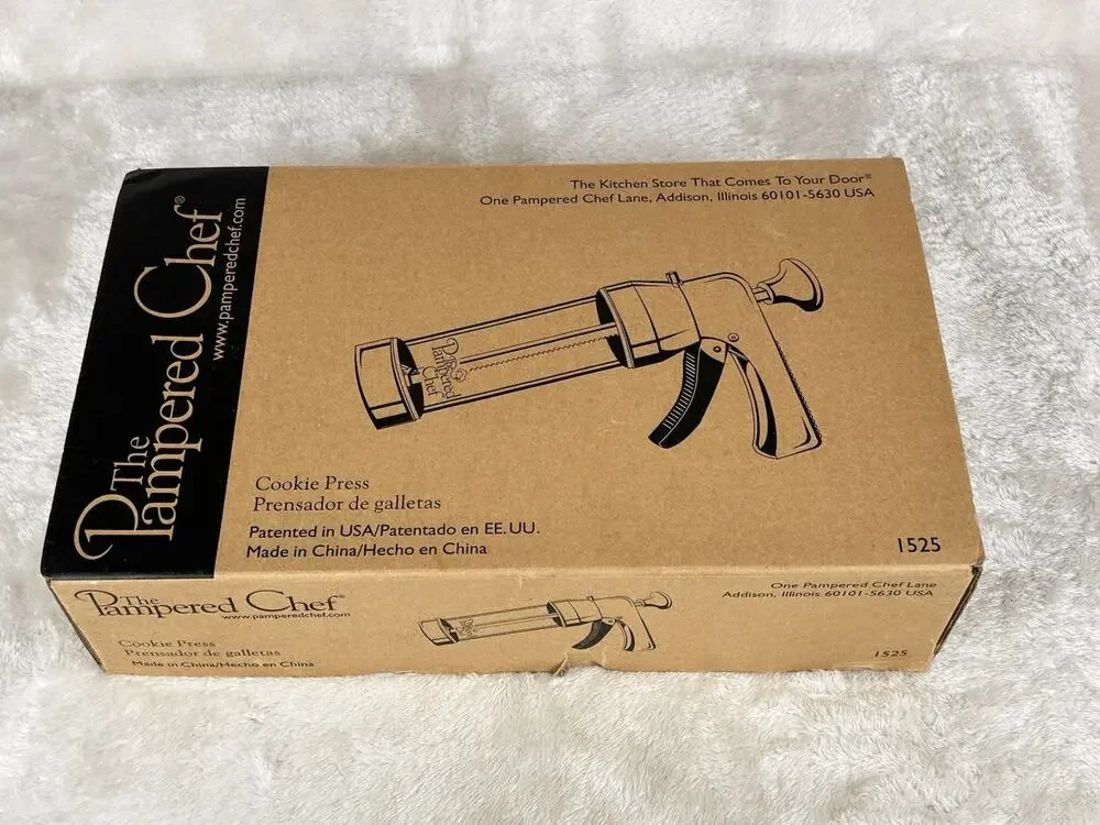 The Pampered Chef #1525 Cookie Press, Original Box - NEW Never Used - Complete